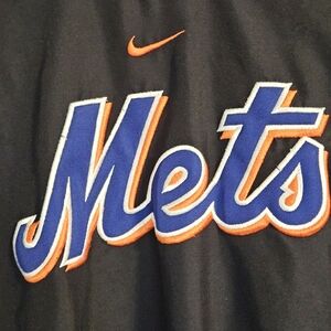 Nike Black and Blue Mets Windbreaker Pullover w/ side zip